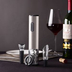 Ouvre-vin électrique en acier inoxydable avec couteau en étain et verseur en liège sous vide pour champagne et vin - Product Image 4