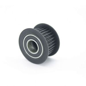 Poulie de distribution synchrone noire avec profil de dent hélicoïdale, en fer, de forme cylindrique, usinée par hélicoïlage - Product Image 3