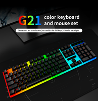 Clavier de jeu à membrane G21 pour commande en gros, personnalisé, 104 touches, anti-ghosting, rétroéclairage RGB, USB Type-C, touches multimédias hot-swap