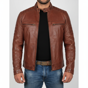 Chaqueta de cuero personalizada para hombre, moda 2022, calidad prémium, estilo ajustado, con ropa cálida 100% Original - Product Image 1