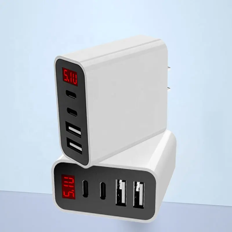 Multi Plug Led Digital Display PD 20w 4 port Usb Ports Fast Charging Android Wall Charger Phone Charger Universal