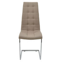 Chaises de salle à manger imperméables de style simple en forme de Z avec pieds en métal et revêtement en cuir pour la maison, le bureau, l'hôtel, la villa