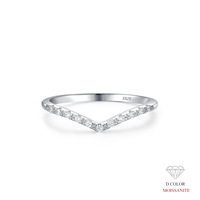 Bague tendance minimaliste en argent S925, forme géométrique irrégulière, incrustée de moissanite, bague en V brillante pour femmes