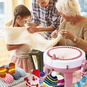 Machine à tricoter en laine DIY pour la famille, 48 aiguilles, cylindre étoilé, pour enfants, fournitures de couture avec jouets en laine - Product Image 4