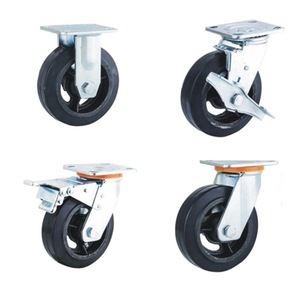 Industrial Rubber Casters <b>Swivel</b> With Brake Heavy Duty Polyurethane Wheels For Furniture Use Durable - Product Image 1