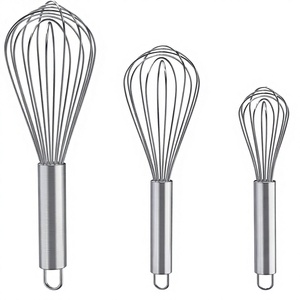 Fouet à œufs en acier inoxydable personnalisé en usine, outil de cuisine multifonctionnel pour la pâtisserie avec service OEM, kit compatible lave-vaisselle - Product Image 1