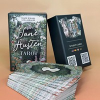Cartes de tarot personnalisées de haute qualité, épaisses, luxueuses, en PVC et papier, avec bordure dorée, design personnalisé, 78 pièces, ensemble complet, boîte cadeau