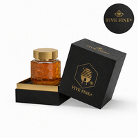 Boîte cadeau en carton rigide de luxe avec logo personnalisé en relief et laminage mat pour l'emballage du miel, des boissons énergisantes, des pots en verre et des bouteilles