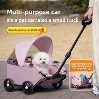 Poussette de voyage pour chien et chat pliable à 4 roues Teddy Baby en maille Oxford légère pour le camping transfrontalier
