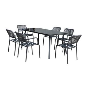 Vente en gros de chaises de table à manger modernes, ensemble de chaises de restaurant en corde de 6 places - Product Image 3