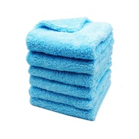 Serviette de voiture en polaire corail, douce et moelleuse, sans bords, en microfibre, super absorbante, séchage rapide, pour lavage de voiture, nettoyage automobile, chiffon de nettoyage