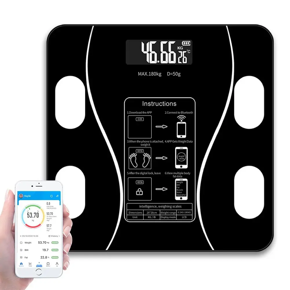 Amazon top seller 180kg Display Body Fat Weight Smart scale Health Measurement Bathroom Scale
