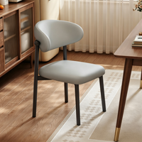Chaise de salle à manger rembourrée avec cadre en acier au carbone léger et moderne, personnalisable pour hôtels et cafés