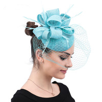 MAR002-velo de novia para mujer, moda europea, vintage, pluma floral, fancy, sombreros de boda fascinator para mujer