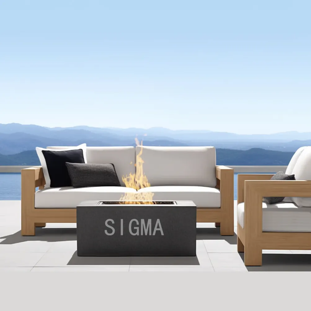 High quality Outdoor furniture beach or garden Furniture Sets Waterproof  fabric Teak Wood Sofa Set