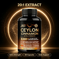 Capsules d'extrait de cannelle de Ceylan en marque privée, 60 capsules, complément naturel à base de cannelle