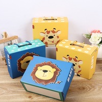 Boîte à chaussures pour enfants mignonne et de style dessin animé, boîte de rangement pliable, boîte cadeau pour jouets, boîte d'emballage portable pour bébé, boîte en carton de couleur