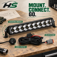 Barre lumineuse LED HSSH 30 pouces 225W à double rangée avec rétroéclairage RGB, faisceau spot haute intensité, contrôle par interrupteur pour camion, SUV, 4x4