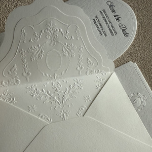 Tarjeta de Felicitación Personalizada para Bodas y Eventos con Estampado en Caliente, Sobre con Logotipo Personalizado, Impresión en Papel Couché/Artesanal Ecológico - Product Image 3