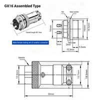 Connecteur de signal circulaire mâle-femelle GX12 GX16 pour aviation, 2, 3, 4, 5, 6, 8, 10 broches
