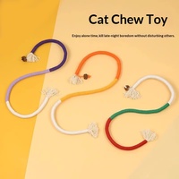 Mainan Tongkat Tali Kapas untuk Kucing, Penghilang Kebosanan, Interaktif, Tahan Gigitan, Stik Mint untuk Anak Kucing