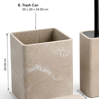 Ensemble d'accessoires de salle de bain modernes en résine de haute qualité, avec une construction résistante à l'eau et une texture artisanale