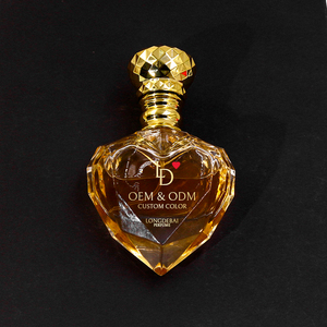 New Design Luxury clear Crimp <b>Empty</b> Heart-shaped Perfume Oil <b>Bottle</b> 30ml 100ml 50ml Unique Irregular Perfume <b>Bottle</b> - Product Image 1