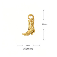 Breloques personnalisées en acier inoxydable doré pour bottes en jean, pendentifs faits main DIY pour colliers et bracelets