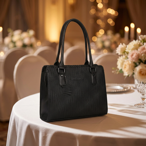 Women's Genuine Leather Vintage Handmade Knitting Tote Woven Shoulder Bag with Embroidery Feather Decoration for Beach Travel - Product Image 2
