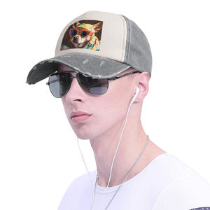 Imagen personalizada estilo americano gorra de béisbol de vaquero moda 6 paneles borde curvo Logotipo de goma sublimado letra impresa pequeña MOQ - Product Image 4