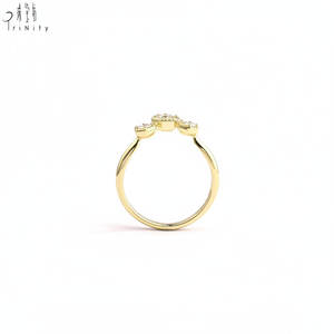 Bague en or jaune massif 18 carats avec diamant naturel taille rose, design Art Déco vintage, pour femme, idéale pour les soirées. - Product Image 3