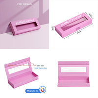 Magnetische Aufbewahrungsbox für Aufklebenägel mit individuellem Logodruck, durchsichtigem PVC-Fenster, stabile Box für künstliche Nägel, Maniküre-Geschenkverpackung