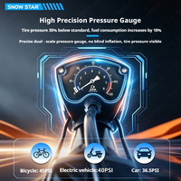 Portable High Pressure 120PSI Bike Foot Pump Pressure Gauge Waterproof Durable for Cars/Motorcycles-Steel Alloy Material