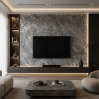 Dalle de pierre frittée de luxe style Route du Thé Ancienne 1600x3200mm, carrelage en porcelaine grand format pour mur de fond TV et sol de villa