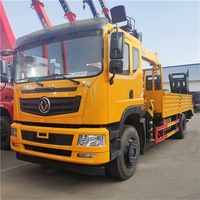 Camion grue monté sur camion DONG FENG 8 X 4, 6 X 4, 4 X 2, 8, 10, 12 tonnes, camion plateau, véhicule avec grue à bras droit de 14 tonnes