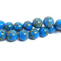4 6 8 10 12mm Howlite blanche synthétique Spun Golden Striped Turquoise Bead Round Loose Spacer for Jewelry Making Diy Bracelet