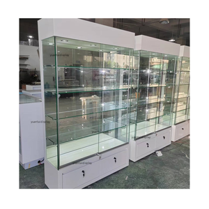 Hot sale glass cabinet jewelry shop display cabinet with led light glass showcase