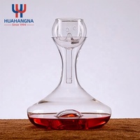 Carafe à vin rotative en verre soufflé à la main, de qualité supérieure, anti-goutte, aérateur de table, aérateur de vin rouge transparent