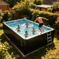 Piscine en fibre de verre sur mesure, préfabriquée, hors sol, en conteneur maritime, 20 pieds, 40 pieds