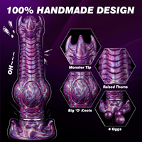 Dildo de Monstruo Alienígena de Fantasía con 4 Bolas y 3 Huevos, Juguete Sexual de Silicona Suave a Prueba de Agua para Mujeres y Hombres