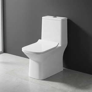 WC monobloc en céramique vitrifiée à poser au sol, chasse d'eau cyclonique, double chasse, siège de toilette intelligent, réservoir encastré, pour salle de bain moderne - Product Image 5