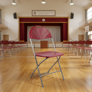Red Wine Fan Back Modern Folding <b>Chair</b> Lightweight Portable Indoor Outdoor Villa Courtyard Farmhouse School Kitchen Events - Product Image 1