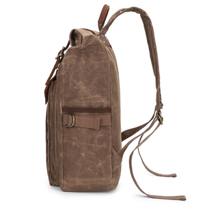 Waxed <strong>Canvas</strong> Vintage Rolltop Travel Backpack for Men Women Water Resistant Carry on Casual High Quality <strong>Back</strong> <strong>Pack</strong> - Product Image 3