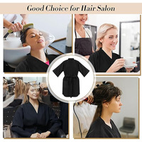 Robe de Salon Kimono Anti-Décoloration Personnalisée avec Logo Brodé pour Clients de Salons de Beauté, SPA, Hôtels, Barbiers et Coiffeurs