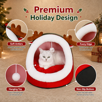 Lit pour chat et chien semi-fermé moderne et classique, personnalisable, chaud, amovible, lavable, toutes saisons, motif animal, taille XL, idéal pour le dropshipping