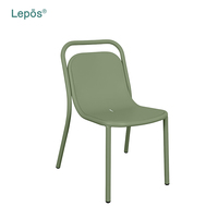 Ensemble de salle à manger en aluminium, style bistro, mobilier d'extérieur moderne et minimaliste, pour hôtel, café, resort, balcon, terrasse, table et chaises