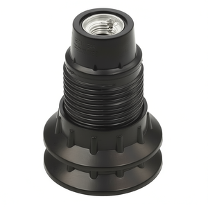 ที่วางหลอดไฟ E14 สีดำ ทำจากเบกาไลต์ พร้อมวงแหวน 2 วง สำหรับฐานโคมไฟ - Product Image 2