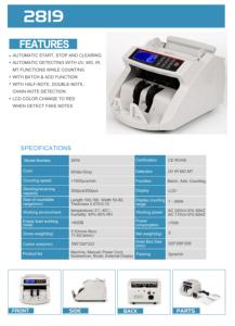 2819 LCD UV/MG GOLD Painting Flash Money Counter di banconote in dollari in EURO - Product Image 6