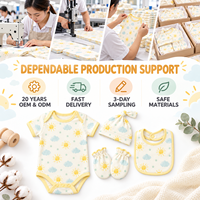 Ensemble layette bébé 5 pièces : body, bonnet, bavoir, moufles, motif personnalisé, doux, respirant, unisexe, bio, coffret cadeau, body bébé