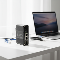 Switch PoE PD Industrial con Entrega de Energía USB C de 60W para Conectividad de Laptop y Tablet, Fibra SFP, 2 Puertos RJ45, Extensión de Red